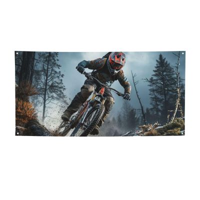 Banner Personalized Party Banners Mountain Bike Tournament Large Banners With Four Metal Round Holes Banner Home Decoration for Birthday Lndoor Outdoo Signs for Business Party Decoration