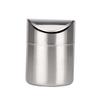 MAGICLULU 1pc Compact Stainless Steel Trash Can for Desk Elegant Garbage Bin for Home Office Bathroom and Kitchen Use Stylish Wastebasket Easy to Carry Resistant view 1