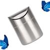 MAGICLULU 1pc Compact Stainless Steel Trash Can for Desk Elegant Garbage Bin for Home Office Bathroom and Kitchen Use Stylish Wastebasket Easy to Carry Resistant view 3