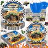 120PCS Monster Truck Party Supplies for Kids Boys 1st 2nd Birthday Party Decorations Monster Car Bday Party Tableware Set Plates Napkin Cups Set for 20 Guests view 1