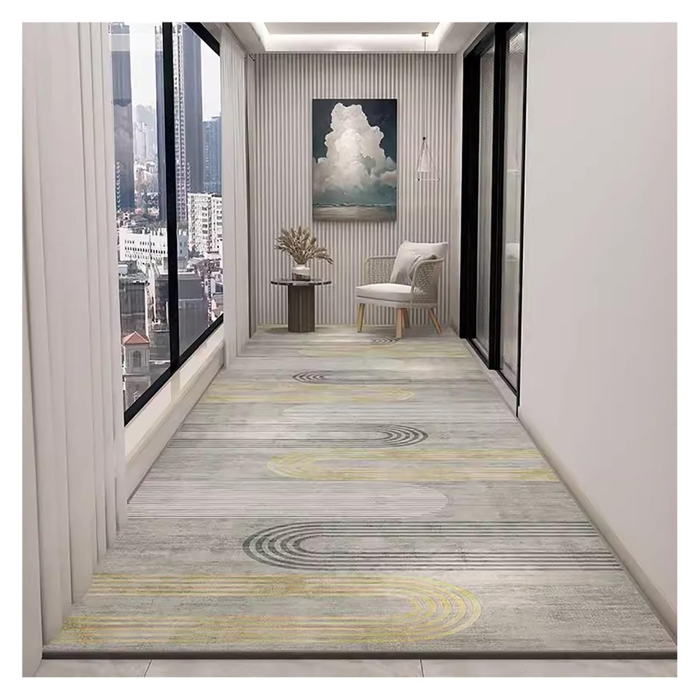Hallway Runner Rug Non Slip Entryway Rug Runner Moden Entry Carpet Runner Rug for Bedroom Hallway Kitchen, Non Skid Stain Resistant Floor Mat, 60 80 100 120 160cm Wide Area Rug, Rectangular Low Pile R