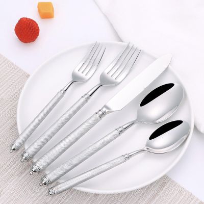 Hammered Handle Silverware Set for 8 Flatware Stainless Steel Exquisite Utensil Sets Cutlery Set for Home Kitchen Hotel Restaurant Mirror Polished Dishwasher Safe