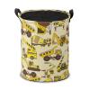 Hand Drawn Construction Trucks and Bulldozers Laundry Basket Collapsible, Dirty Clothes Laundry Hamper for Bedroom Bathroom College Dorm Nursery Toy Organizer Storage Basket Round Gifts Basket view 1