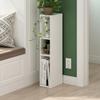 Furinno Fulda Book Shelf, 3-Tier Narrow Bookshelf, Bookcase with 6-in Width Storage Shelf, 9.3 x 5.9 x 31.5, for Living Room, Bedroom, Home Office, White view 2