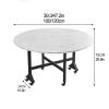 39.3in Round Folding Table,Versatile Dinner Table,Mobile Folding Dining Table,W/Thick Table Top and Sturdy Metal Frame,for Home,Kitchen,Apartment (Color: Bianco,Size: 120cm/47.2in) view 2
