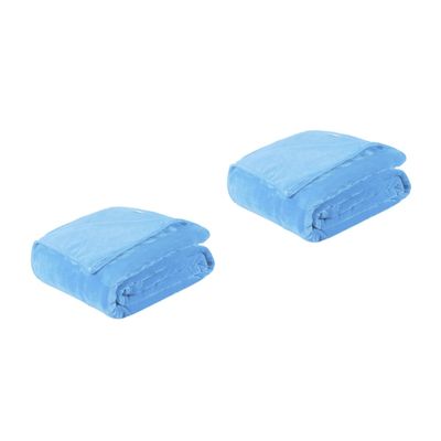 Amosfun 2pcs Thick Flannel Fleece Blanket Lightweight Warm Bed Blanket Cozy Throw for Home Camping and Travel Bright Color Design