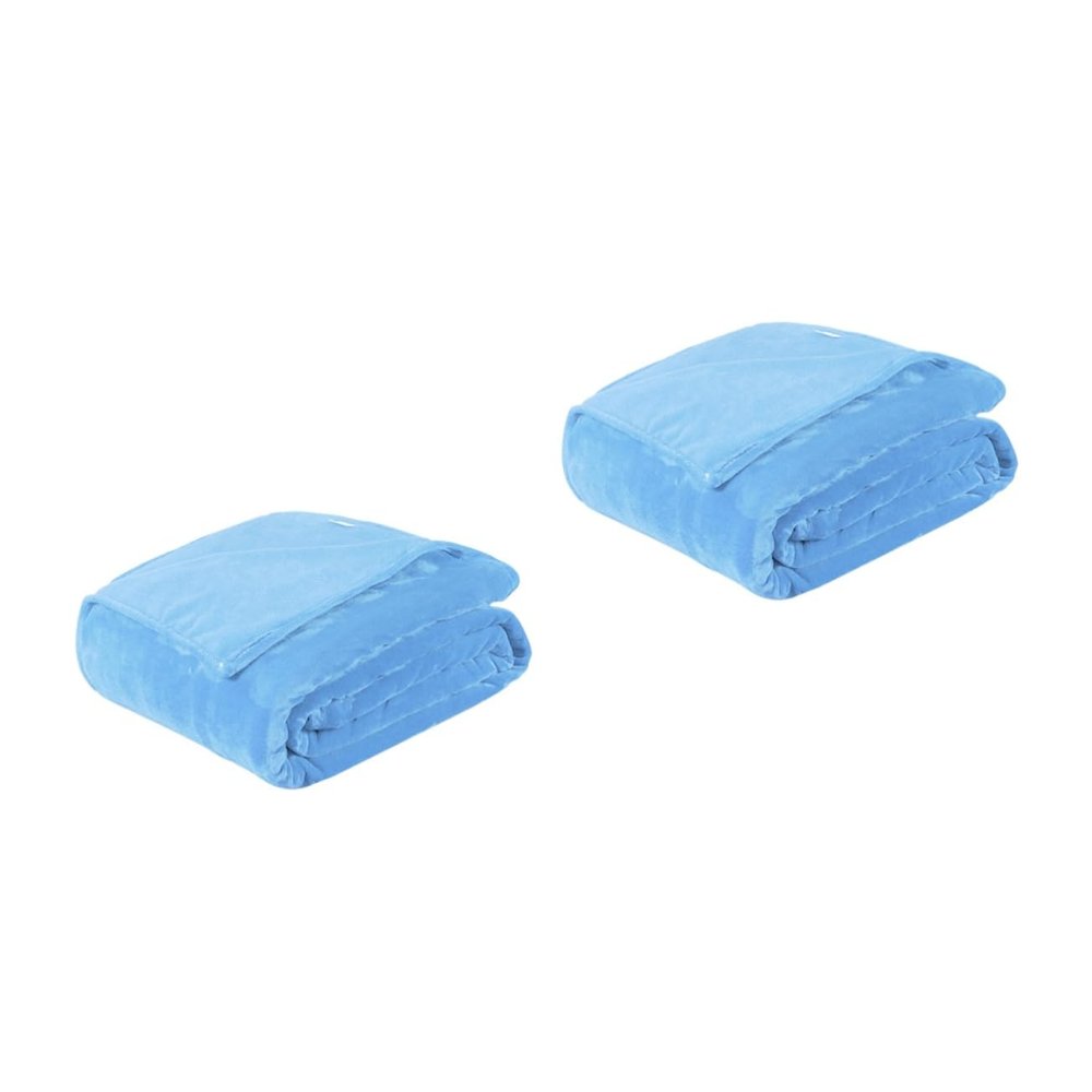 Amosfun 2pcs Thick Flannel Fleece Blanket Lightweight Warm Bed Blanket Cozy Throw for Home Camping and Travel Bright Color Design