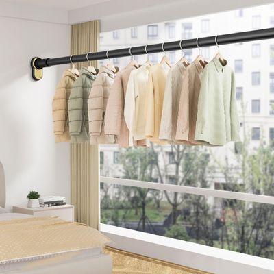 Belineu Extendable Curtain Poles Shower Curtain Rail Heavy Duty Tension Rods For Curtains No Drilling Divider Rod Diameter 33 Mm 1Pcs (Color : White, Size : 3.0~4.0m/118~157in)