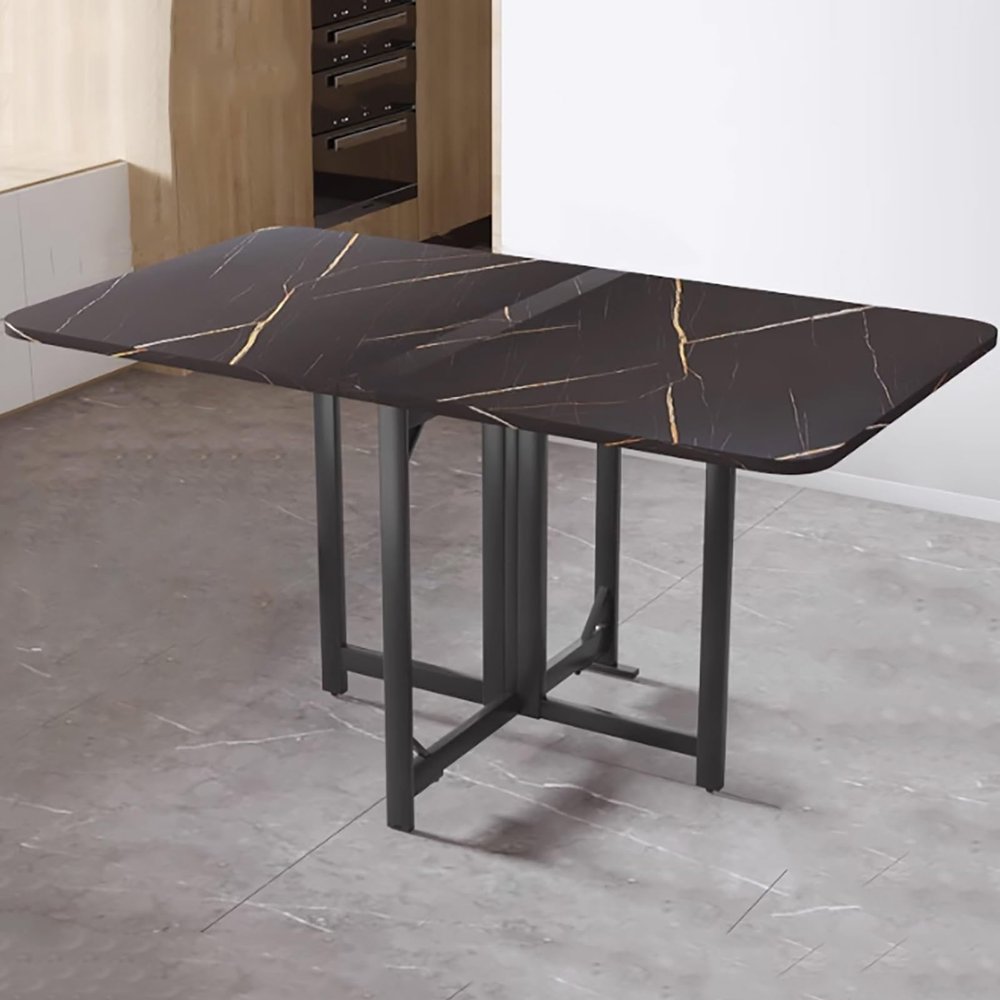 Modern Folding Dining Table,Extendable Drop Leaf Folding Dining Table,Multifunction Expandable Table with Adjustable Foot Pads,Carbon Steel Frame Structure,for Kitchen,Bedroom,Living Room (Colo