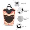 Laundry Basket Freestanding Laundry Hamper Happy Valentine's Day card Collapsible Clothes Baskets Waterproof Tall Dirty Clothes Hamper for Dorm Bathroom Laundry Room Storage Washing Bin view 3