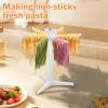 2Pcs Household Noodle Stander with 6 Long Handles Food Grade ABS Detachable Noodle Dryer Rack Homemade Fresh Spaghetti Stand Dryer Noodle Hanger Pasta Drying Rack Noodle Drying Stand for Kitchen view 4
