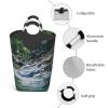 Laundry Basket Freestanding Laundry Hamper Sates of Water Collapsible Clothes Baskets Waterproof Tall Dirty Clothes Hamper for Dorm Bathroom Laundry Room Storage Washing Bin view 3