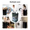 Laundry Basket Freestanding Laundry Hamper Sates of Water Collapsible Clothes Baskets Waterproof Tall Dirty Clothes Hamper for Dorm Bathroom Laundry Room Storage Washing Bin view 4