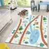 BOWESI Area Rugs 3x4ft, Country Barn Medieval Painting Style Kids Bedroom Rug, Child Farm Windmill Animals Bedside Rug Rugged Non Slip for Cafe Living Room Under Table Boys Room Decor view 4