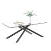 Mcltopz Glass Coffee Table, 47.2" Modern Rectangular Center Table, Clear Coffee Table Cocktail Accent Table with Tempered Glass Tabletop and Black Metal Legs for Living Room Home Office view 1