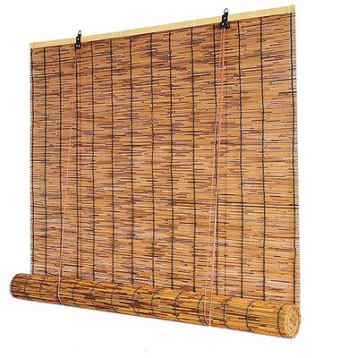 Bamboo Blinds for Outdoor Retro Bamboo Roller Shades Bamboo Roman Window Blind Sun Shade Blackout Roll Up Blinds for Window /Patio /Porch/ Privacy Light Filtering Shades Cordless ( Size : 64"L X 45"W
