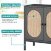 IDEALHOUSE Rattan Buffet Cabinet with Doors and Shelves, Black Console Cabinet for Living Room, Dining Room, Hallway view 4