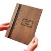 Wood restaurant menu, Custom size menu cover, Engraved menu cover, Personalized restaurant menu, Wooden menu folder (Oak, Letter paper size) view 1