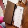 Wood restaurant menu, Custom size menu cover, Engraved menu cover, Personalized restaurant menu, Wooden menu folder (Oak, Letter paper size) view 4