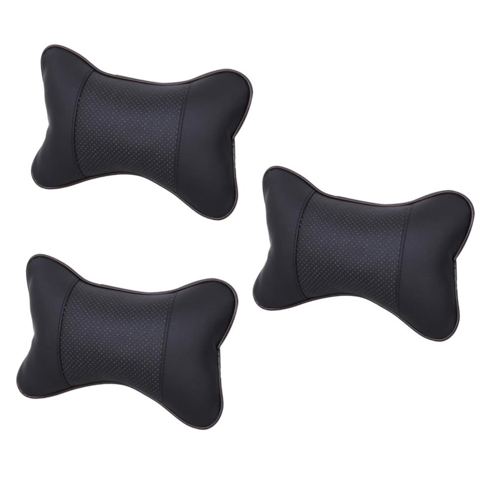 Amosfun 3pcs Breathable Neck Rest Pillow for Car Ergonomic Support Cushion for Neck Pain Relief Compact Design for Comfortable Travel for Drivers