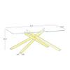 Minheola 47.2" Rectangle Glass Coffee Table, Modern Coffee Table with Clear Tempered Glass Top and Golden Metal Tubular Leg, Cocktail Table Center Table Coffee Table for Living Room Office Apartment view 2