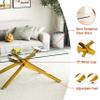 Minheola 47.2" Rectangle Glass Coffee Table, Modern Coffee Table with Clear Tempered Glass Top and Golden Metal Tubular Leg, Cocktail Table Center Table Coffee Table for Living Room Office Apartment view 4