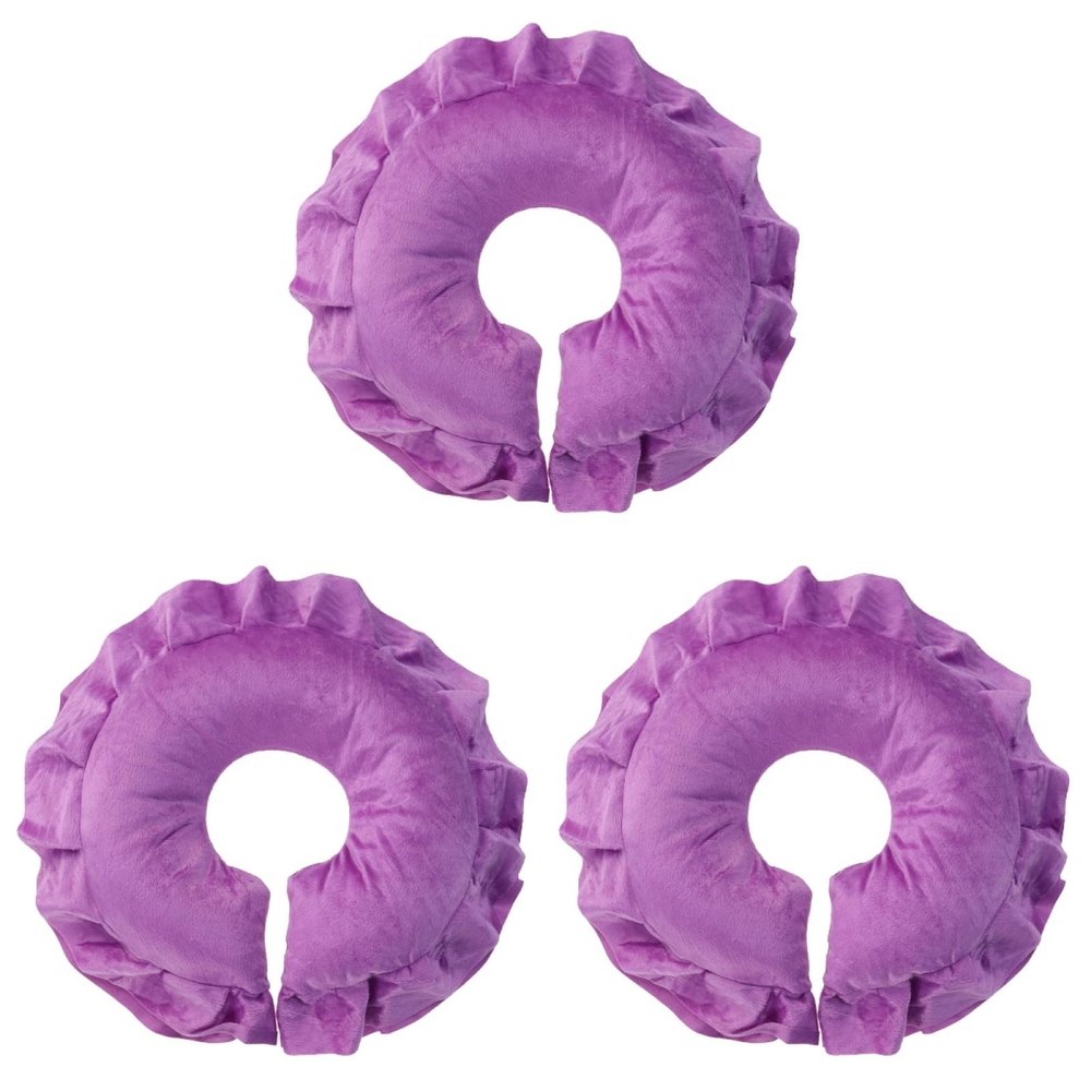 Amosfun 3pcs Round Face Pillow Spa Salon Pillows Massage Face Down Cushion Portable Travel Neck Pillow 11.81x11.02x5.90 Inch