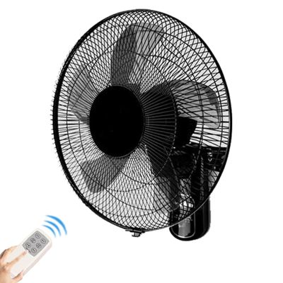 WUHUQN Wall Mounted Fan, Restaurant Industrial Moving Head Fan, with Remote Control, Super Quiet Adjustable Air Speed, Electric Fan for Home and Office, Black