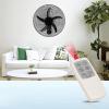 WUHUQN Wall Mounted Fan, Restaurant Industrial Moving Head Fan, with Remote Control, Super Quiet Adjustable Air Speed, Electric Fan for Home and Office, Black view 2