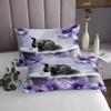 Manfei Cute Elphant Kids Bedspread King Size, Purple Flower Butterfly Quilted Coverlet with 2 Pillowcases, Floral Animal Coverlet Set for Boys Girls Adults Bedroom Decor, Soft Polyester Bedding Quilt view 3