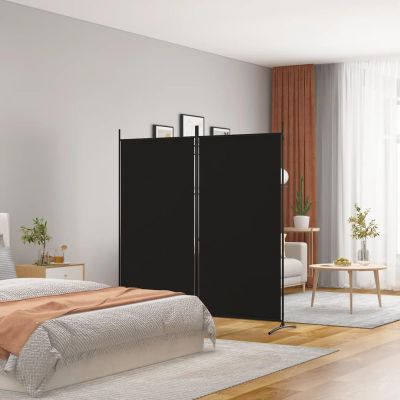 ZEYUAN 2-Panel Room Divider Black 68.9"x70.9" Fabric Room Dividers and Folding Screens Divisores De Habitacion Panel Room Divider Room Screen