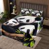 Manfei Cute Panda Kids Bedspread King Size, Green Leaves Panda Quilted Coverlet with 2 Pillowcases, Cartoon Animal Theme Coverlet Set for Boys Girls Adults Bedroom Decor, Soft Polyester Bedding Quilt view 1