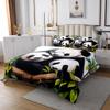 Manfei Cute Panda Kids Bedspread King Size, Green Leaves Panda Quilted Coverlet with 2 Pillowcases, Cartoon Animal Theme Coverlet Set for Boys Girls Adults Bedroom Decor, Soft Polyester Bedding Quilt view 2