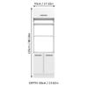 Madesa Hazel 2 Door Pantry Kitchen Storage Cabinet with Horizontal Door and 3 Shelves 89 Inch Wooden Modern Organization Unit - White view 2