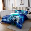 Manfei Polar Bear Kids Bedspread King Size, Arctic Lights Iceberg Coverlet Set for Boys Girls Adults Bedroom Decor, Wild Animal Theme Quilted Coverlet with 2 Pillowcases, Soft Polyester Bedding Quilt view 2