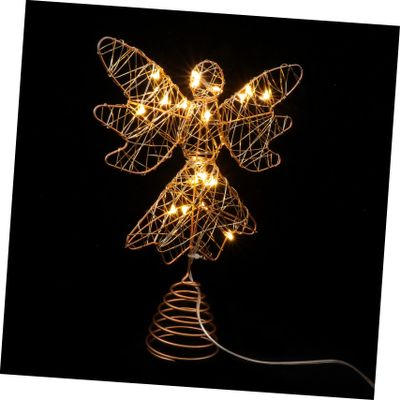 Ciieeo 3pcs Golden Christmas Tree Topper Star Light Led Festival Decor Accessory for Xmas Tree Lightweight and Easy to Install for Holiday Decorations and Festive Atmosphere