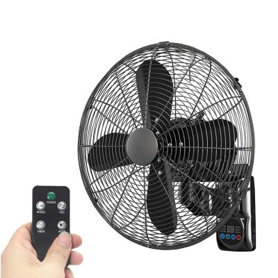 WUHUQN Wall Mounted Fan | With Remote Control | 16 Inch | Quiet Oscillation | Ultra Low Noise 35-40DB | 220V Three Adjustable | Black, 18In(50 X 55 * 30cm)