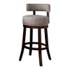 BOWERY HILL Fabric 24" Swivel Bar Stool in Light Gray (Set of 2) view 1