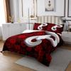 Manfei White Snake Kids Bedspread King Size, Red Rose Flower Quilted Coverlet with 2 Pillowcases, Reptile Floral Animal Coverlet Set for Boys Girls Adults Bedroom Decor, Soft Polyester Bedding Quilt view 2