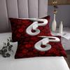 Manfei White Snake Kids Bedspread King Size, Red Rose Flower Quilted Coverlet with 2 Pillowcases, Reptile Floral Animal Coverlet Set for Boys Girls Adults Bedroom Decor, Soft Polyester Bedding Quilt view 3