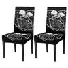 bisibuy Kiss Death Skull Skeleton Dining Chair Slipcovers Removable Washable Dining Room Chair Protector Cover Seat Slipcover Stretch Parson Chair Covers Set of 2, Forros para Sillas de Comedor view 1