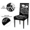 bisibuy Kiss Death Skull Skeleton Dining Chair Slipcovers Removable Washable Dining Room Chair Protector Cover Seat Slipcover Stretch Parson Chair Covers Set of 2, Forros para Sillas de Comedor view 3
