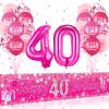 Pink 40th Birthday Decorations for Women Hot Pink Happy 40th Birthday Banner 20Pcs 40th Birthday Balloons 40 Inch Number 40 Balloons Hot Pink Party Decorations for 40th Birthday Anniversary Party view 1