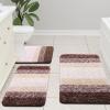 Arotive Microfiber Bathroom Rugs 3 Pieces in Brown, 1 Piece Size 24x16 Bath Rug, 1 Piece 30x20 Bath Rug and 1 Piece Contour Rug 24x20, 3 Item Bundle view 2