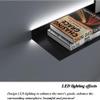 Metal Floating Book Shelves with Built-in Illuminated LED Light, Modern Wall Mount Lack Shelf, Floating Storage Home Decor Organizer,Lighting Shelf for Commercial Bar,Black,60cm view 3