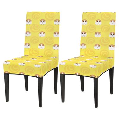 bisibuy Hamster Adorable Dining Chair Slipcovers Removable Washable Dining Room Chair Protector Cover Seat Slipcover Stretch Parson Chair Covers Set of 2, Forros para Sillas de Comedor