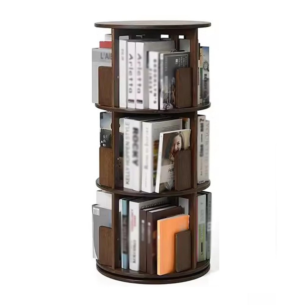Rotating Bookshelf Children's Bookcase Multi-Layer Wooden Bookshelf Magazine Rack Office Storage Rack (Size : 45.5x45.5x98.5cm)