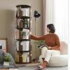 Rotating Bookshelf Children's Bookcase Multi-Layer Wooden Bookshelf Magazine Rack Office Storage Rack (Size : 45.5x45.5x98.5cm) view 4
