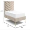 BOWERY HILL Modern Fabric Upholstered Headboard Twin Bed in Beige view 3