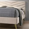 BOWERY HILL Modern Fabric Upholstered Headboard Twin Bed in Beige view 4